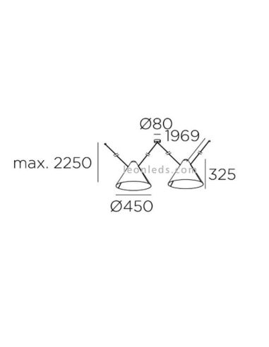 Lámpara de techo con pantallas...