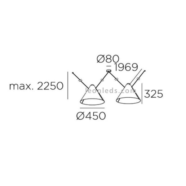 Lámpara de techo con pantallas...