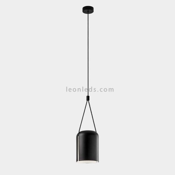 Lámpara colgante cilíndrica moderna Attic Pendant 1xE27 | LeónLeds Iluminación | color negro