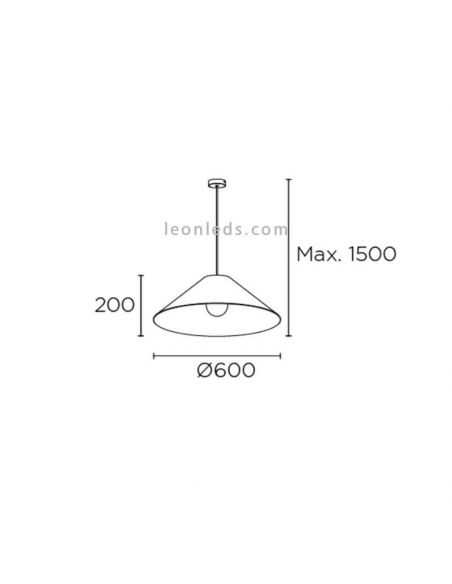 Grande suspension E27 Caribe en rotin naturel dimensions