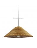 Lámpara colgante grande E27 Caribe de rattan natural