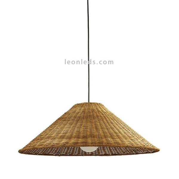 Lámpara colgante grande E27 Caribe de rattan natural