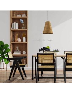 Lámpara colgante Caribe pequeña de rattan natural Ø26cm 2