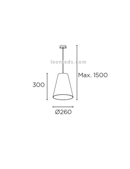 Dimensões pequeno candeeiro suspenso Caribe em vime natural Ø26cm