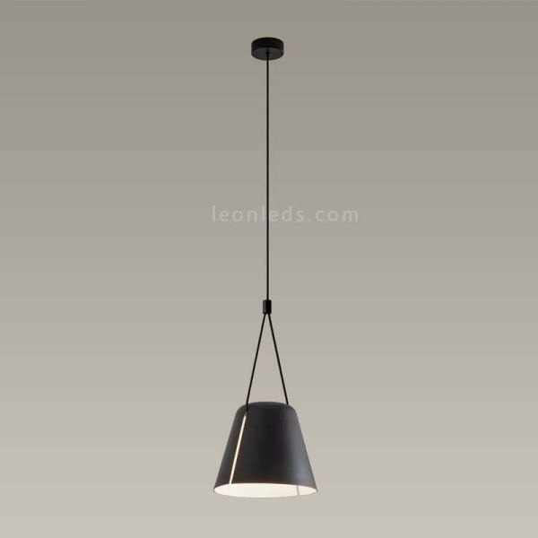 Lámpara colgante Conic Shape Attic Pendant 1xE27 | LeónLeds Iluminación | luminaria negra para salón