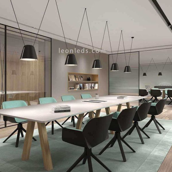 Lámpara colgante para punto de luz lateral Attic Pendant 1xE27 | LeónLeds Iluminación | Lámpara negra para comedor