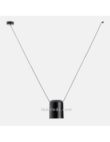 Lámpara colgante cilíndrica para punto de luz lateral Attic Pendant 1xE27 | LeónLeds Iluminación | Luminaria negra