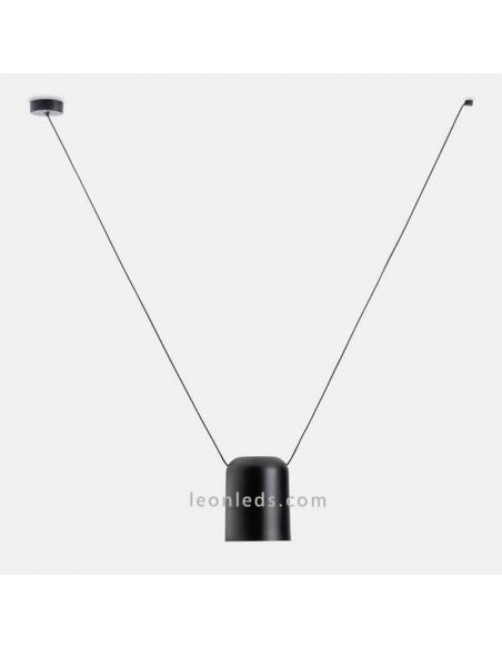 Suspension cylindrique pour source lumineuse latérale Attic Pendant 1xE27 | Éclairage LeónLeds | luminaire noir