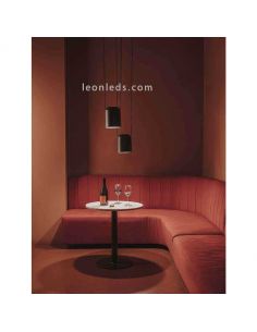 Candeeiro de suspensão cilíndrico para fonte de luz lateral Pendente de sótão 1xE27 | LeónIluminação Leds | luminária branca 2