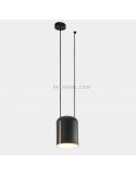 Lámpara colgante cilíndrica para punto de luz lateral Attic Pendant 1xE27 | LeónLeds Iluminación | Luminaria negra