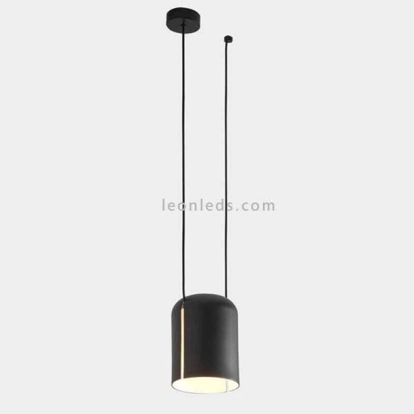 Lámpara colgante cilíndrica para punto de luz lateral Attic Pendant 1xE27 | LeónLeds Iluminación | Luminaria negra