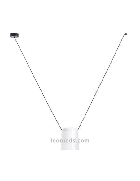 Lámpara colgante cilíndrica para punto de luz lateral Attic Pendant 1xE27 | LeónLeds Iluminación | Luminaria blanca