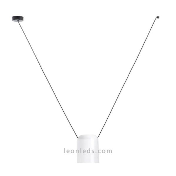 Lámpara colgante cilíndrica para punto de luz lateral Attic Pendant 1xE27 | LeónLeds Iluminación | Luminaria blanca