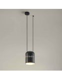 Lámpara colgante cilíndrica para punto de luz lateral Attic Pendant 1xE27 | LeónLeds Iluminación | Luminaria negra para entrada