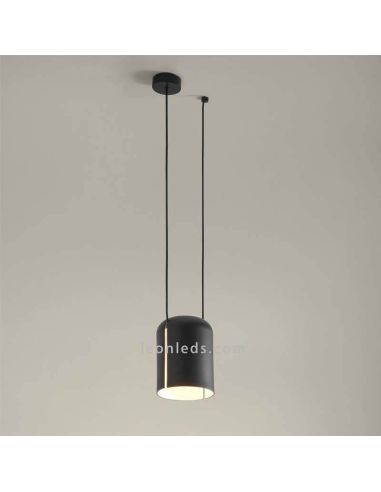 Suspension cylindrique pour source lumineuse latérale Attic Pendant 1xE27 | Éclairage LeónLeds | luminaire noir pour entrée
