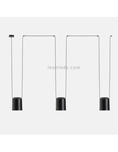 Lampe suspendue cylindrique avec 3...