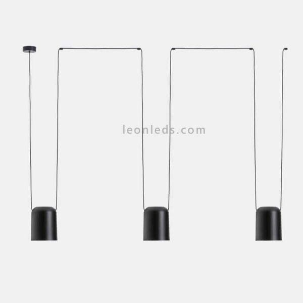 Lampe suspendue cylindrique avec 3...