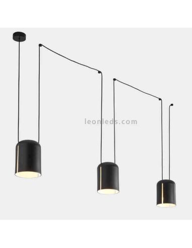 Lampe suspendue cylindrique avec 3...