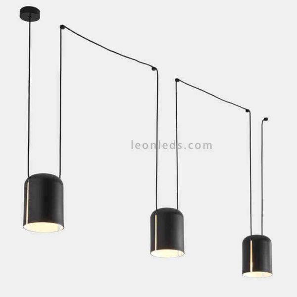 Lampe suspendue cylindrique avec 3...