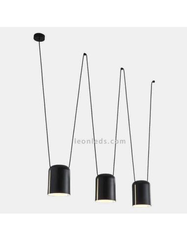 Lampe suspendue cylindrique avec 3...
