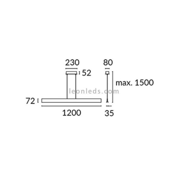 Dimensions Bravo suspension LED minimaliste dimmable 3000k