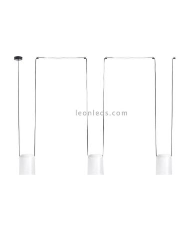 Lampe suspendue cylindrique avec 3...
