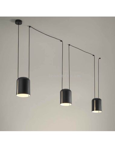 Lampe suspendue cylindrique avec 3...