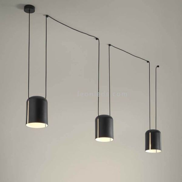 Lampe suspendue cylindrique avec 3...