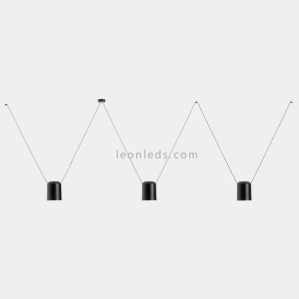 Lámpara colgante cilíndrica con 3...