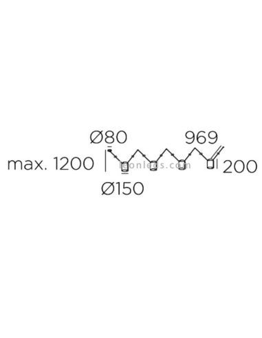Lampe suspendue avec 4 abat-jour...