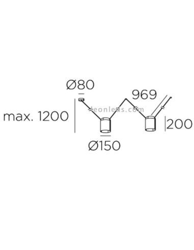 Lámpara de techo con 2 pantallas...
