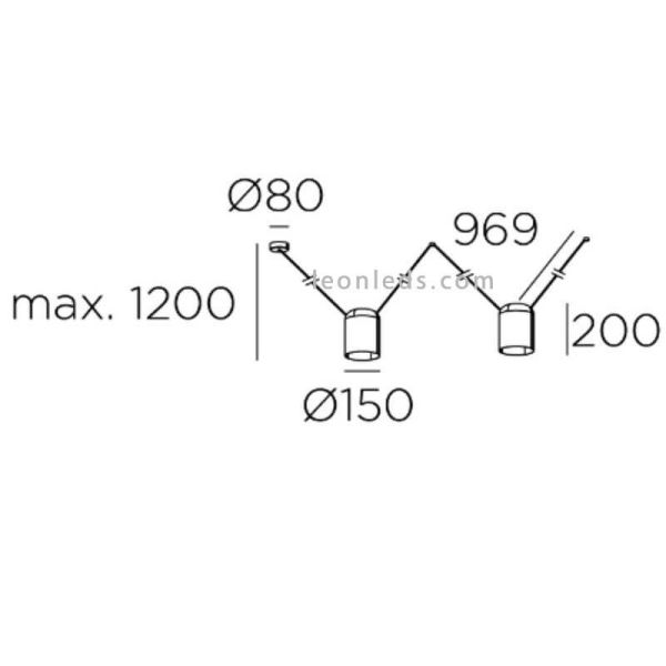 Candeeiro de teto com 2 abajures...