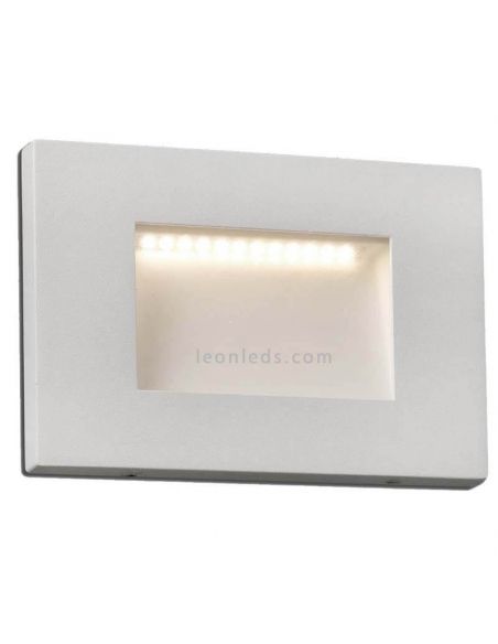 Baliza empotrable con luz LED forma rectangular serie Spark 1 blanco de Faro Barcelona | LeonLeds Iluminacion
