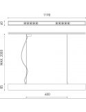 Dimensiones de la lámpara de techo Black Foster 1200 de Arkoslight | LeónLeds.com