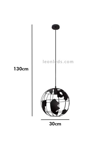Luminária de teto preta Dimensões do mundo