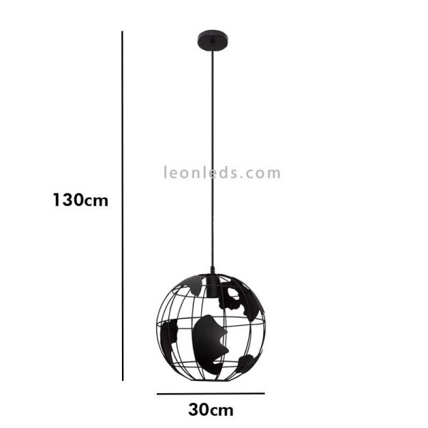 Lámpara de Techo Negra Mundo dimensiones