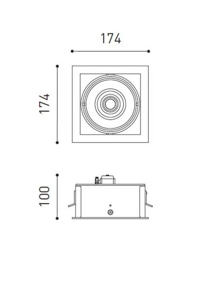Dimensões do Arkoslight Orbital Lark-111 Refletor de 1 Luz | LeonLeds.com