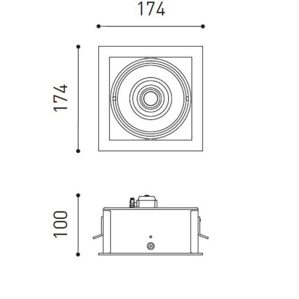 Dimensiones del foco de techo con 1 luz Orbital Lark-111 de Arkoslight | LeónLeds.com
