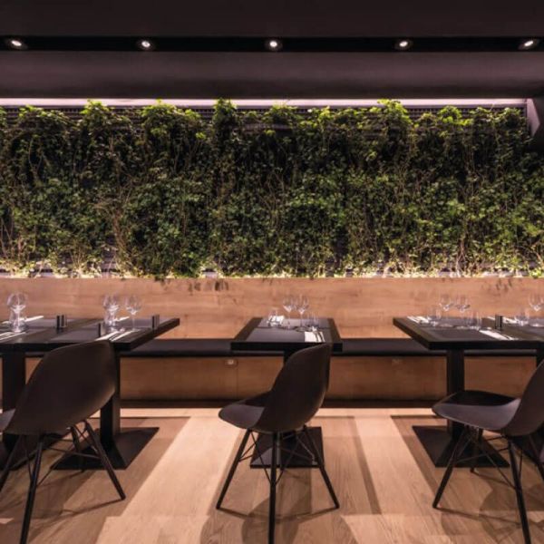 Varias lámparas Lark-111 de Arkoslight encendidas en un restaurante | LeónLeds.com
