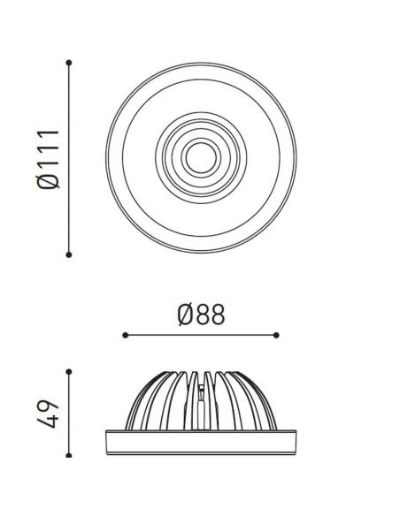 Dimensiones de la lámpara Lark-111 de Arkoslight | LeónLeds.com