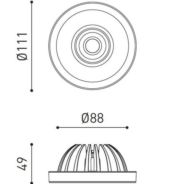 Dimensiones de la lámpara Lark-111 de Arkoslight | LeónLeds.com