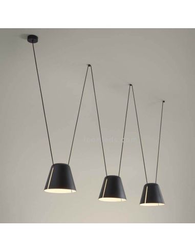 Lampe suspendue avec 3 cloches et 3...