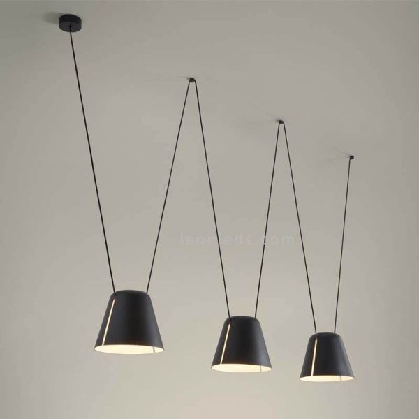Lampe suspendue avec 3 cloches et 3...