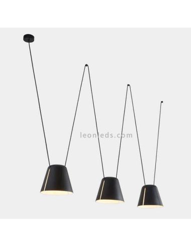 Lampe suspendue avec 3 cloches et 3...