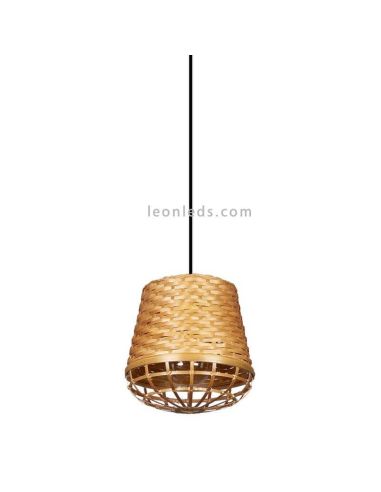 Lámpara de techo trenzada a mano con bambú Fargesia Fabrilamp | LeonLeds Iluminación