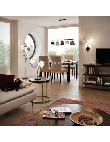 Lampadaire tissu et acier Maronda 3xE14 ambient