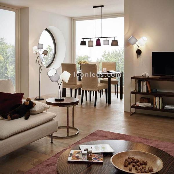 Lampadaire tissu et acier Maronda 3xE14 ambient