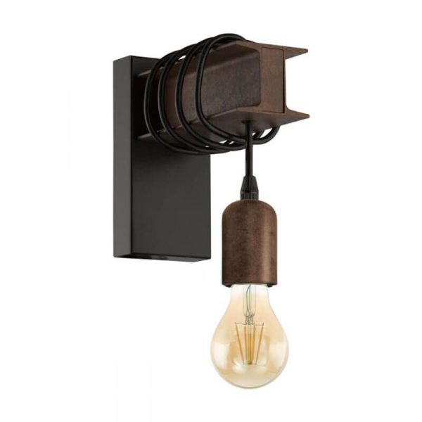 Aplique de pared colgante vintage Townshend 4 Vintage 1XE27 | Aplique vintage de acero de Eglo Lighting | LeonLeds Iluminación