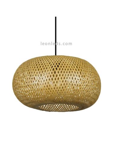 Lámpara de techo grande bambú 45Cm de pantalla Fargesia Fabrilamp | LeonLeds Iluminación