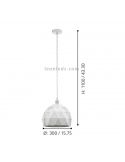 Lámpara colgante Roccaforte blanca mediana 1xE27  Ø30cm dimensiones